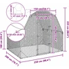 Vištienos bėgimas su stogu, 2,5x2x2,25m, galvanizuotas plienas