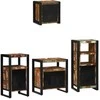 Vonios baldų rinkinys su stalčių 4 pcs Kietas atkurtas medis (Atnaujinta)