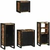 Vonios baldų rinkinys su stalčių 4 pcs Kietas atkurtas medis (Atnaujinta)