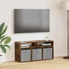 TV staliukas Žemas stalas su stalčių Rūkyta ąžuolas 87 x 27,5 x 43 cm