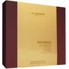Al Haramain Amber Oud Gold Edition parfuminio vandens purškimo rinkinys 75ml + parfuminio vandens purškiklis 30ml + purškiamas dezodorantas 200ml