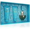 Kvepalų rinkinys moterims Versace Dylan Torquoise (EDT, 100 ml + kūno gelis, 100 ml + dušo želė, 100 ml + EDT miniatiūra, 5 ml)