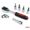 1/4" galvučių ir raktų rinkinys 46 vnt., Cr-V, AMIO-03136