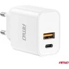 Amio Sieninis įkroviklis PCH PRO-09 USB+USB-C 20W Quick Charge 230V