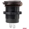 Amio Vandeniui atsparus telefono įkroviklis su skaitmeniniu voltmetru 2xUSB 12/24V MOD-06