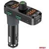 Automobilinis FM siųstuvas, 2×USB-A 1×USB-C Micro SD 12V 24V AMIO-04653