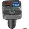 Automobilinis FM siųstuvas, 2×USB-A 1×USB-C 12V 24V AMIO-04649