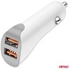 Automobilinis įkroviklis 2x USB-A 2.1A 12/24V AMiO-03874
