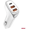 Automobilinis įkroviklis 2x USB-A + USB-C 38W 12/24V AMiO-03886