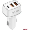 Automobilinis įkroviklis 2x USB-A + USB-C 32W 12/24V AMiO-03890