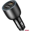 Automobilinis įkroviklis 2x USB-C + USB-A 12/24V 100W AMIO-04371