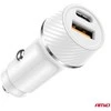 Automobilinis įkroviklis USB-A + USB-C 20W 12/24V AMiO-03878