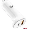 Automobilinis įkroviklis USB-A+ USB-C 20W 12/24V AMiO-03875
