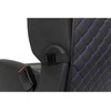Automobilio sėdynės atlošo apsauga nuo vaikų EVAtech ECO 75x46 cm - juoda / juodi kraštai / mėlynos siūlės