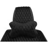 Automobilio sėdynės galvos atramos pagalvė EVAtech 27x16 cm - juoda / juodos siūlės