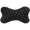 Automobilio sėdynės galvos atramos pagalvė EVAtech 27x16 cm - juoda / baltos siūlės