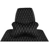 Automobilio sėdynės galvos atramos pagalvė EVAtech 27x16 cm - juoda / baltos siūlės
