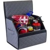 Bagažinės daiktadėžė EVAtech ECO S 30x30x35 cm - pilka / juodi kraštai / pilkos siūlės / juodas vidus