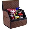 Bagažinės daiktadėžė EVAtech ECO S 30x30x35 cm - ruda / juodi kraštai / rudos siūlės / juodas vidus