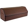 Bagažinės daiktadėžė EVAtech ECO XL 30x30x80 cm - ruda / juodi kraštai / rudos siūlės / juodas vidus
