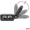 Dviejų lizdų cigarečių uždegiklio prailgintojas su įkrovikliu 2×USB-A + USB-C 12/24V 100W 180° AMIO-04357