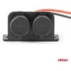 Dvigubas hermetiškas automobilio maitinimo lizdas 12/24V AMIO-04130