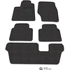 Eko odos kilimėliai QuiltyMats CITROEN C4 GRAND PICASSO 2006-2013m. (7v., I, II ir III eilės) (Juoda / juodos siūlės)