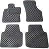 Eko odos kilimėliai QuiltyMats SKODA SUPERB 2015-2023m. (Juoda / juodos siūlės)
