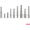 Galvučių adapterių suktuvui rinkinys, 1/4" HEX, 1/4" / 3/8" / 1/2", 9 vnt., AMIO-04931