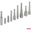 Galvučių adapterių suktuvui rinkinys, 1/4" HEX, 1/4" / 3/8" / 1/2", 9 vnt., AMIO-04931