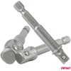 Galvučių adapterių suktuvui rinkinys, 1/4" HEX, 1/4" / 3/8" / 1/2", 3 vnt., AMIO-04933