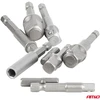 Galvučių adapterių suktuvui rinkinys, 1/4" HEX, 1/4" / 3/8" / 1/2", 9 vnt., AMIO-04931
