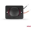 Kvadratinis atsparus vandeniui telefono įkroviklis su raudonu LED apšvietimu, 2xUSB 12/24V AMIO-04230