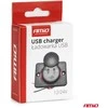 Kvadratinis atsparus vandeniui telefono įkroviklis su raudonu LED apšvietimu, 2x USB-C, 12/24V – AMIO-04232
