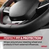 Amio Perforuotas vairo užvalkalas su adata ir siūlais 38–39 cm - juoda / raudonos siūlės
