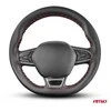 Amio Perforuotas vairo užvalkalas su adata ir siūlais 38–39 cm - juoda / raudonos siūlės