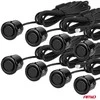 Parkavimo pagalbos sistema LED-GRAF 3D, 8 juodi spalvos jutikliai GOLD 18 mm AMIO-03192