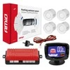 Parkavimo pagalbos sistema LED-GRAF, 4 balti jutikliai 22 mm AMIO-01563
