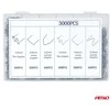Plastiko suvirinimo segtukų rinkinys, 3000 vnt. AMIO-04743