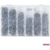 Plastiko suvirinimo segtukų rinkinys, 3000 vnt. AMIO-04743
