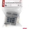 Saugiklių dėžutė, 6 lizdų su LED ir minuso jungtimi AMIO-03038