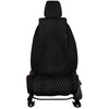 Sėdynės užvalkalas EVAtech Basic, 1 vnt. - juoda / juodi kraštai / baltos siūlės