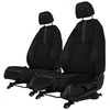 Sėdynės užvalkalų sėdimosios dalys EVAtech, 2 vnt. - juoda / juodi kraštai / raudonos siūlės