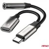 USB-C į USB-C + 3,5 mm Mini Jack (mot.) adapteris 10 cm AMIO-04295