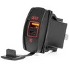 Vandeniui atsparus telefono įkroviklis su raudonu LED apšvietimu, USB + USB C QC3.0 12/24V AMIO-04229