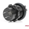 Vandeniui atsparus telefono įkroviklis su raudonu LED apšvietimu, 2xUSB QC3.0 12/24V AMIO-04221