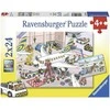 2X24 Puzzles: Around The Airplane - RAVENSBURGER dėlionė