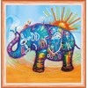 Abris Art Mini karoliukų siuvinėjimo rinkinys „Neoninis dramblys“ 15x15 cm