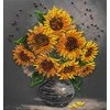 Abris Art Mini karoliukų siuvinėjimo rinkinys „Jaukios saulėgrąžos“ 15x15 cm