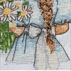 Abris Art Siuvinėjimo kryželiu rinkinys „Ramunės jai“ su lankeliu, 15x15 cm